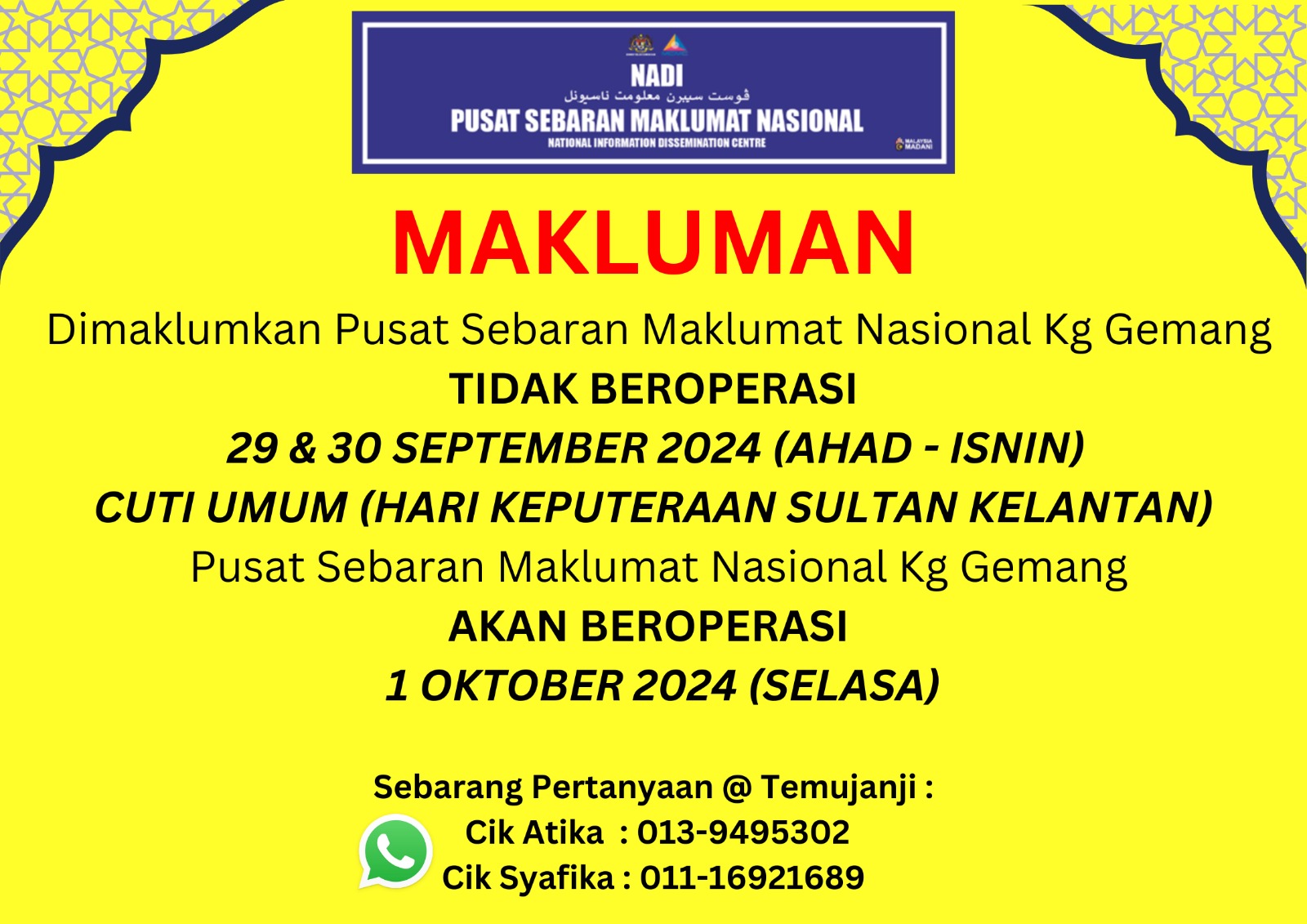 CUTI UMUM SEPT 2024